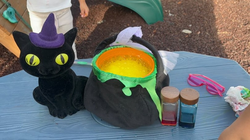 Witch's brew cauldron setup