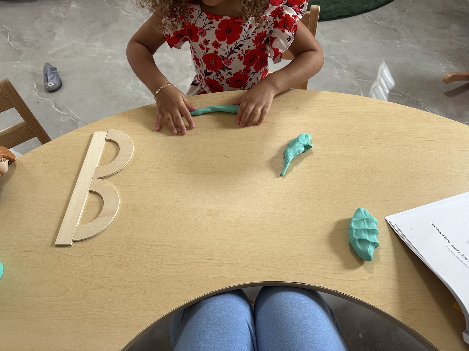 Playdough used for letter B formation